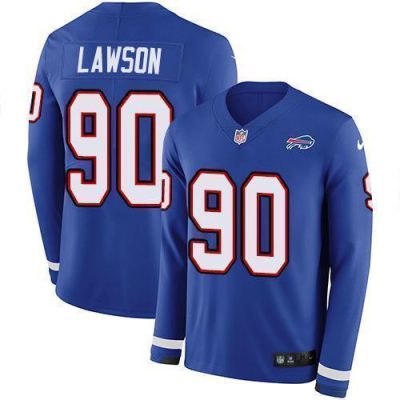 Buffalo Bills #90 Shaq Lawson Royal Blue Team Color Stitched NFL Limited Therma Long Sleeve Jersey
