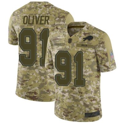 Buffalo Bills #91 Ed Oliver Camo Stitched NFL Limited 2018 Salute To Service Jersey