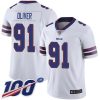 Buffalo Bills #91 Ed Oliver White Stitched NFL 100th Season Vapor Limited Jersey