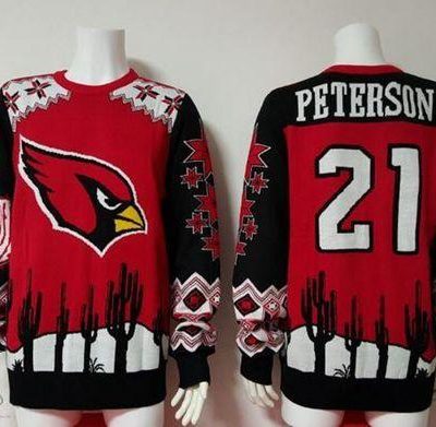 Nike Cardinals #21 Patrick Peterson Red/Black Ugly Sweater