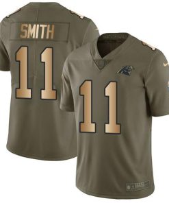 Nike Carolina Panthers #11 Torrey Smith Olive/Gold Stitched NFL Limited 2017 Salute To Service Jersey