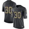 Nike Carolina Panthers #30 Stephen Curry Black Stitched NFL Limited 2016 Salute to Service Jersey