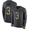 Nike Carolina Panthers #3 Will Grier Anthracite Salute to Service Stitched NFL Limited Therma Long Sleeve Jersey