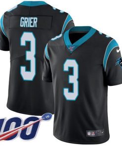 Nike Carolina Panthers #3 Will Grier Black Team Color Stitched th Season Vapor Untouchable Limited Jersey