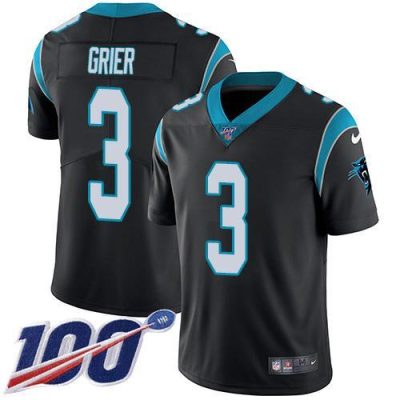Nike Carolina Panthers #3 Will Grier Black Team Color Stitched th Season Vapor Untouchable Limited Jersey