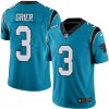 Nike Carolina Panthers #3 Will Grier Blue Stitched NFL Limited Rush Jersey
