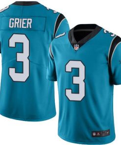Nike Carolina Panthers #3 Will Grier Blue Stitched NFL Limited Rush Jersey