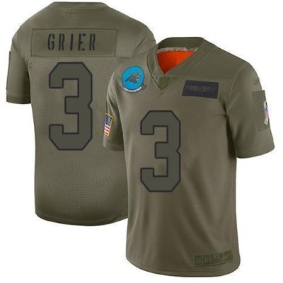 Nike Carolina Panthers #3 Will Grier Camo Stitched NFL Limited 2019 Salute To Service Jersey