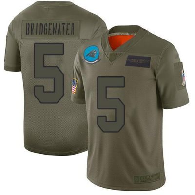 Nike Carolina Panthers #5 Teddy Bridgewater Camo Stitched NFL Limited 2019 Salute To Service Jersey