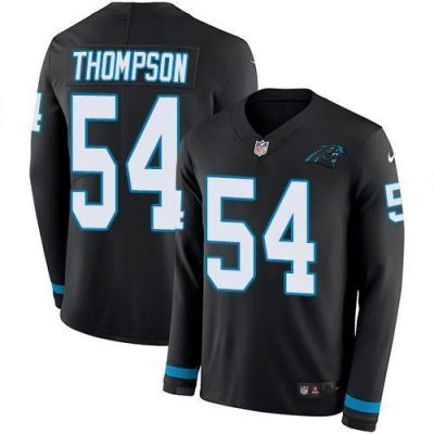 Nike Carolina Panthers #54 Shaq Thompson Black Team Color Stitched NFL Limited Therma Long Sleeve Jersey