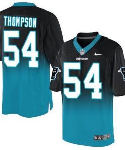 Nike Carolina Panthers #54 Shaq Thompson Black/Blue Stitched NFL Elite Fadeaway Fashion Jersey