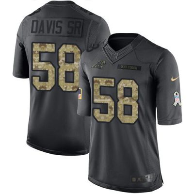Nike Carolina Panthers #58 Thomas Davis Sr Black Stitched NFL Limited 2016 Salute to Service Jersey