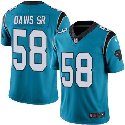 Nike Carolina Panthers #58 Thomas Davis Sr Blue Stitched NFL Limited Rush Jersey