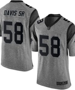 Nike Carolina Panthers #58 Thomas Davis Sr Gray Stitched NFL Limited Gridiron Gray Jersey
