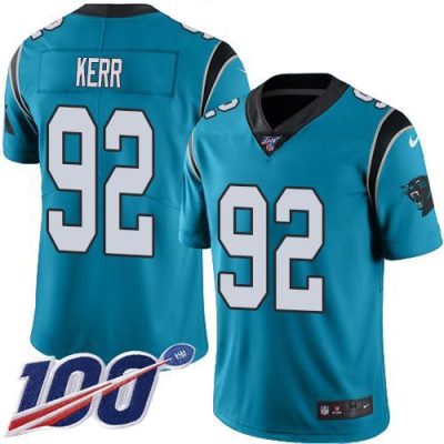 Nike Carolina Panthers #92 Zach Kerr Blue Stitched NFL Limited Rush 100th Season Jersey