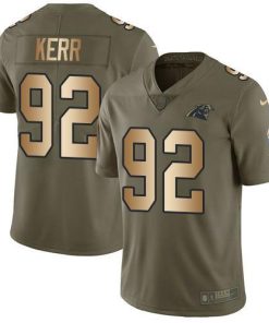 Nike Carolina Panthers #92 Zach Kerr Olive/Gold Stitched NFL Limited 2017 Salute To Service Jersey