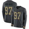 Nike Carolina Panthers #97 Yetur Gross-Matos Anthracite Salute to Service Stitched NFL Limited Therma Long Sleeve Jersey