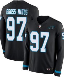 Nike Carolina Panthers #97 Yetur Gross-Matos Black Team Color Stitched NFL Limited Therma Long Sleeve Jersey