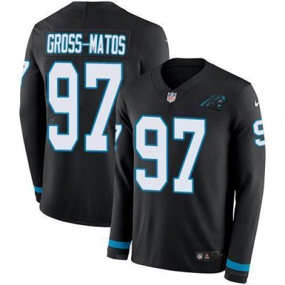 Nike Carolina Panthers #97 Yetur Gross-Matos Black Team Color Stitched NFL Limited Therma Long Sleeve Jersey