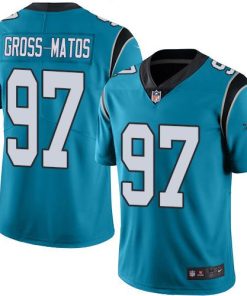 Nike Carolina Panthers #97 Yetur Gross-Matos Blue Stitched NFL Limited Rush Jersey