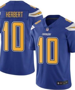 Nike Chargers #10 Justin Herbert Electric Blue Stitched NFL Limited Rush Jersey