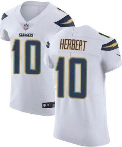 Nike Chargers #10 Justin Herbert White Stitched NFL New Elite Jersey