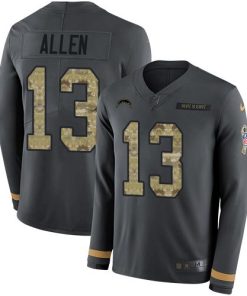 Nike Chargers #13 Keenan Allen Anthracite Salute To Service Stitched NFL Limited Therma Long Sleeve Jersey