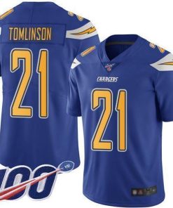 Nike Chargers #21 LaDainian Tomlinson Electric Blue Stitched NFL Limited Rush 100th Season Jersey
