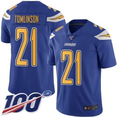 Nike Chargers #21 LaDainian Tomlinson Electric Blue Stitched NFL Limited Rush 100th Season Jersey