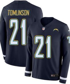 Nike Chargers #21 LaDainian Tomlinson Navy Blue Team Color Stitched NFL Limited Therma Long Sleeve Jersey