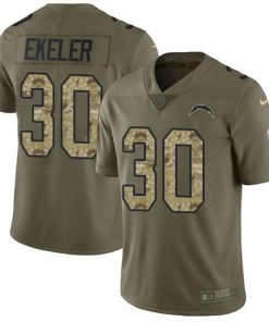 Nike Chargers #30 Austin Ekeler Olive/Camo Stitched NFL Limited 2017 Salute To Service Jersey