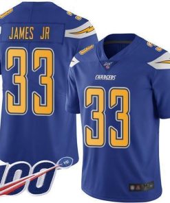 Nike Chargers #33 Derwin James Jr Electric Blue Stitched NFL Limited Rush 100th Season Jersey