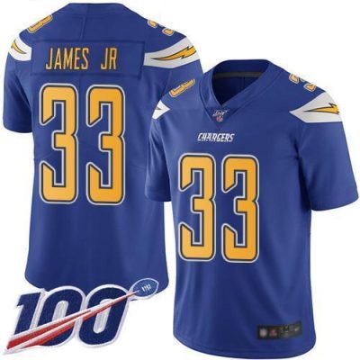 Nike Chargers #33 Derwin James Jr Electric Blue Stitched NFL Limited Rush 100th Season Jersey