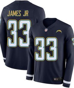Nike Chargers #33 Derwin James Jr Navy Blue Team Color Stitched NFL Limited Therma Long Sleeve Jersey