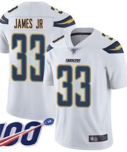 Nike Chargers #33 Derwin James Jr White Stitched NFL 100th Season Vapor Limited Jersey