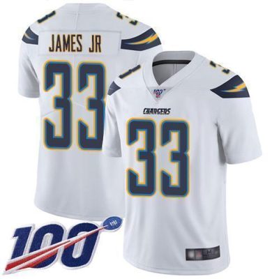 Nike Chargers #33 Derwin James Jr White Stitched NFL 100th Season Vapor Limited Jersey