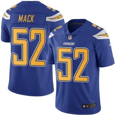 Nike Chargers #52 Khalil Mack Electric Blue Stitched NFL Limited Rush Jersey