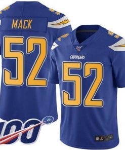 Nike Chargers #52 Khalil Mack Electric Blue Stitched NFL Limited Rush 100th Season Jersey
