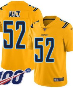 Nike Chargers #52 Khalil Mack Gold Stitched NFL Limited Inverted Legend 100th Season Jersey