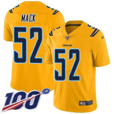 Nike Chargers #52 Khalil Mack Gold Stitched NFL Limited Inverted Legend 100th Season Jersey