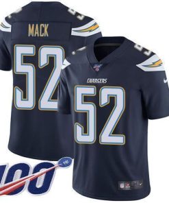Nike Chargers #52 Khalil Mack Navy Blue Team Color Stitched NFL 100th Season Vapor Limited Jersey