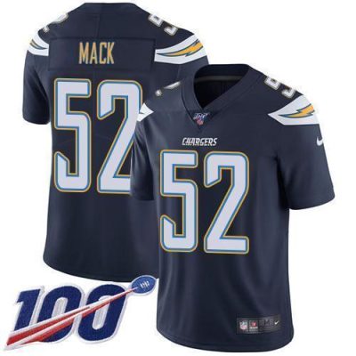 Nike Chargers #52 Khalil Mack Navy Blue Team Color Stitched NFL 100th Season Vapor Limited Jersey