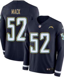 Nike Chargers #52 Khalil Mack Navy Blue Team Color Stitched NFL Limited Therma Long Sleeve Jersey