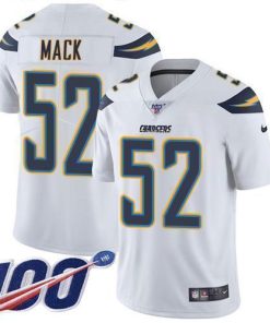Nike Chargers #52 Khalil Mack White Stitched NFL 100th Season Vapor Limited Jersey