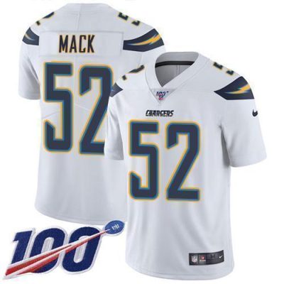 Nike Chargers #52 Khalil Mack White Stitched NFL 100th Season Vapor Limited Jersey