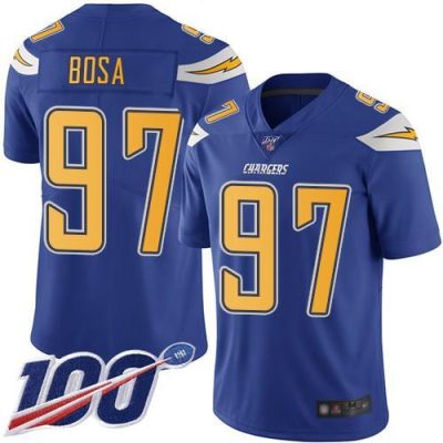 Nike Chargers #97 Joey Bosa Electric Blue Stitched NFL Limited Rush 100th Season Jersey