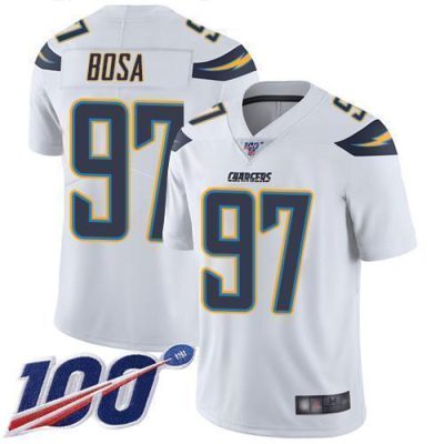 Nike Chargers #97 Joey Bosa White Stitched NFL 100th Season Vapor Limited Jersey