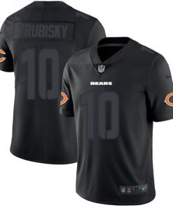 Nike Chicago Bears #10 Mitchell Trubisky Black Stitched NFL Limited Rush Impact Jersey