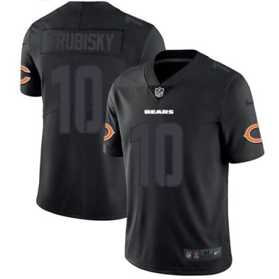Nike Chicago Bears #10 Mitchell Trubisky Black Stitched NFL Limited Rush Impact Jersey