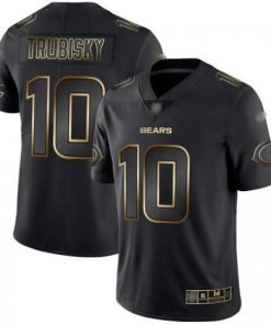 Nike Chicago Bears #10 Mitchell Trubisky Black/Gold Stitched NFL Vapor Untouchable Limited Jersey